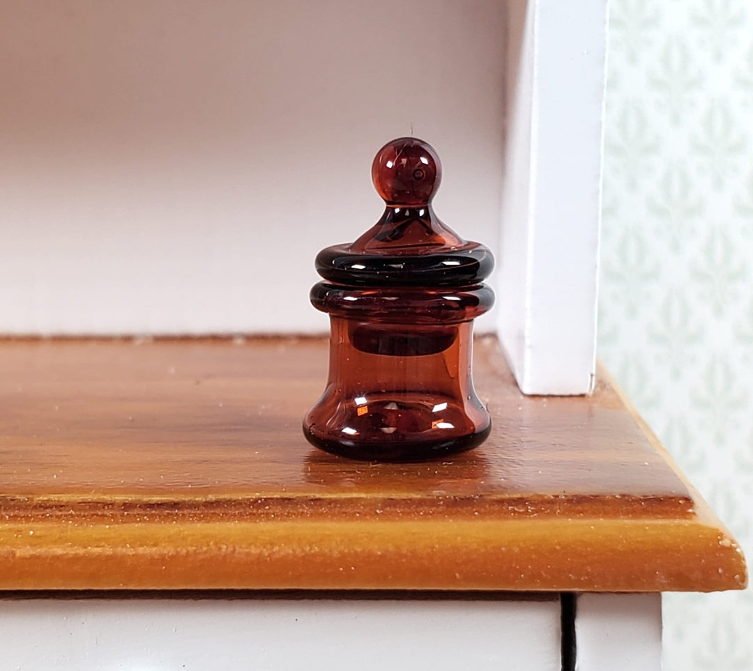 Tiny Dollhouse Apothecary Glass Jar with Lid 1:12 Scale Miniature Empty Handmade - Miniature Crush