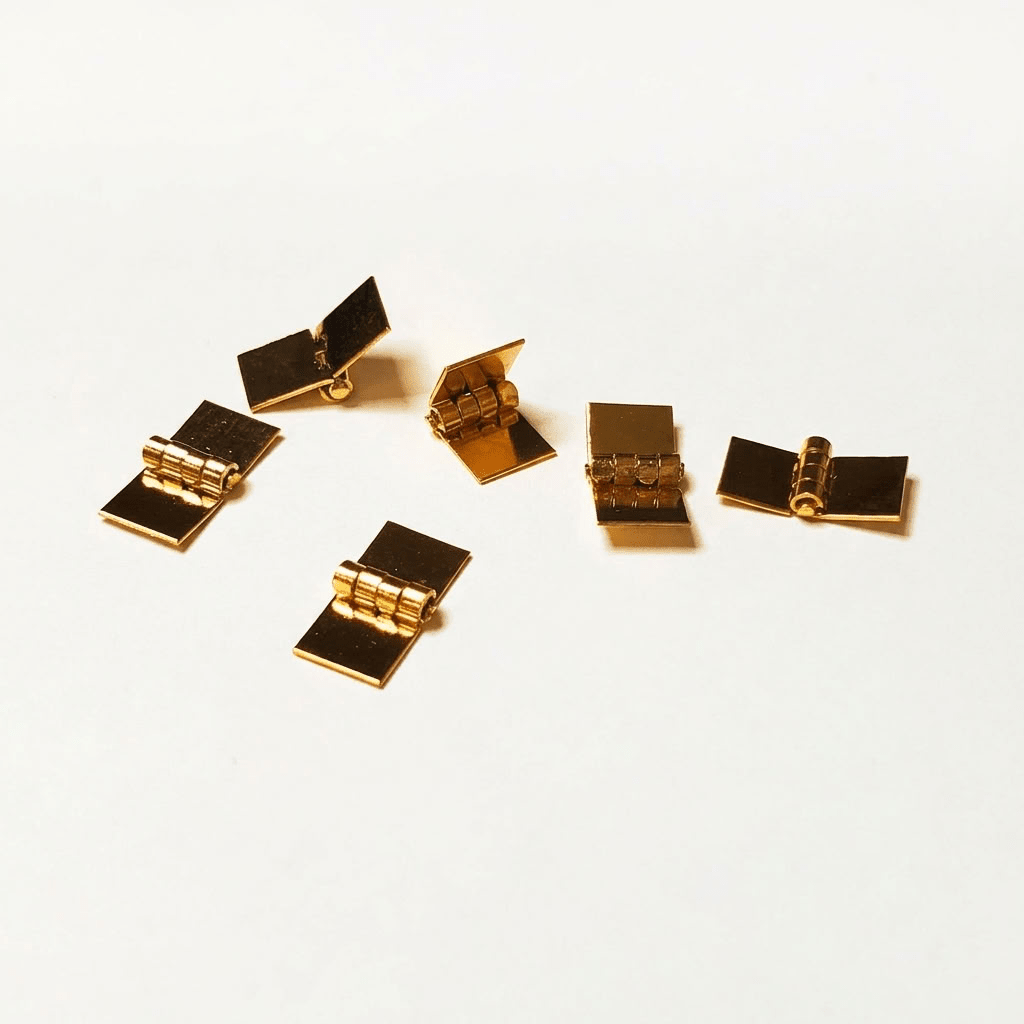 Tiny Dollhouse Miniature Working Hinges Set of 6 1:12 Scale Gold Painted Brass - MiniatureCrush