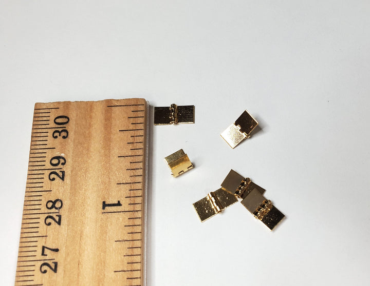 Tiny Dollhouse Miniature Working Hinges Set of 6 1:12 Scale Gold Painted Brass - MiniatureCrush