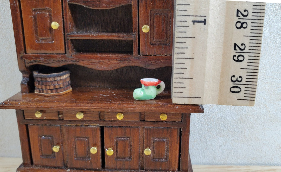 Tiny Elf Boot Mug 1:24 Half Scale Ceramic Miniature Christmas Decor Super Small - MiniatureCrush