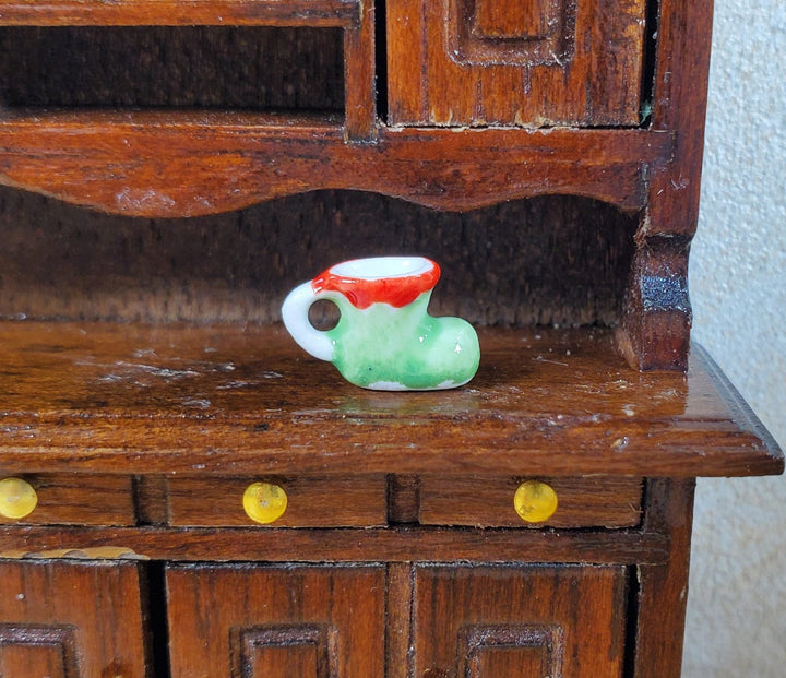 Tiny Elf Boot Mug 1:24 Half Scale Ceramic Miniature Christmas Decor Super Small - MiniatureCrush