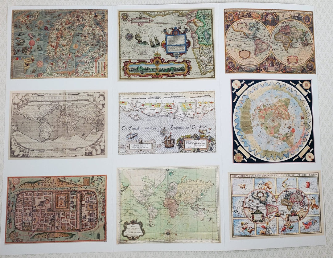 Tiny Maps Old World Vintage Style Props Printed Dollhouses Dioramas Miniatures - Miniature Crush