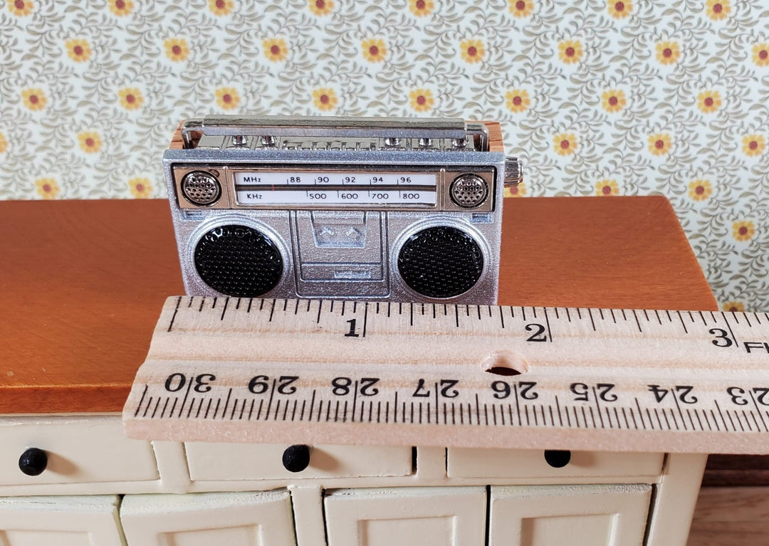 Tiny Miniature Boom Box Radio 1980s Style 1:12 Scale Dollhouse Action Figures - Miniature Crush