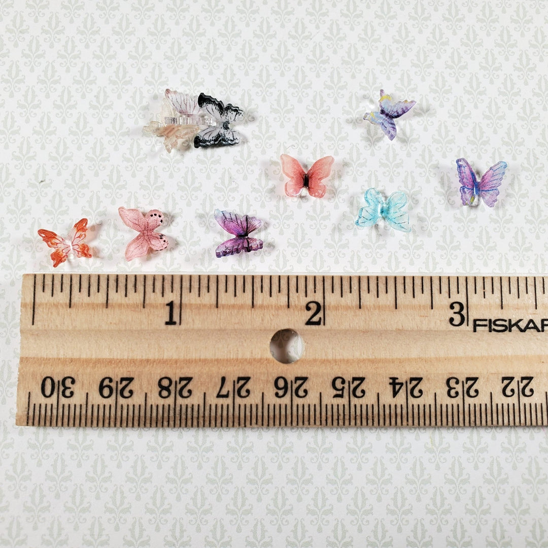 Tiny Miniature Butterflies Set of 10 Random Colors 1:12 Scale Dollhouse Garden - Miniature Crush