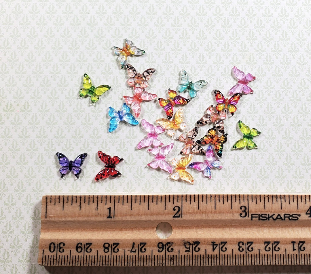 Tiny Miniature Butterflies Set of 20 Random Colors Dollhouse Garden - MiniatureCrush