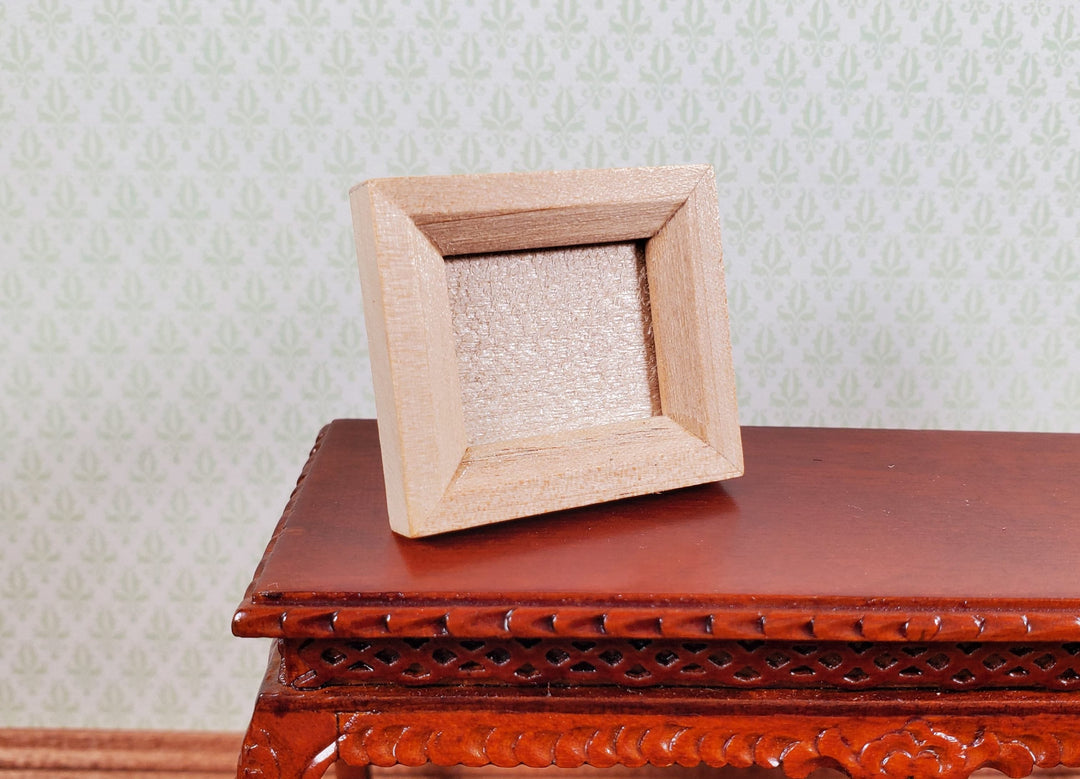 Tiny Miniature Picture Frame Wood with Backing and Stand Horizontal Landscape - MiniatureCrush