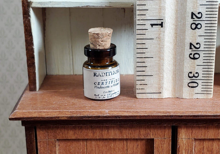 Tiny Potion Jar Radithor Tonic Bottle with Cork Dollhouse Miniature Halloween - Miniature Crush