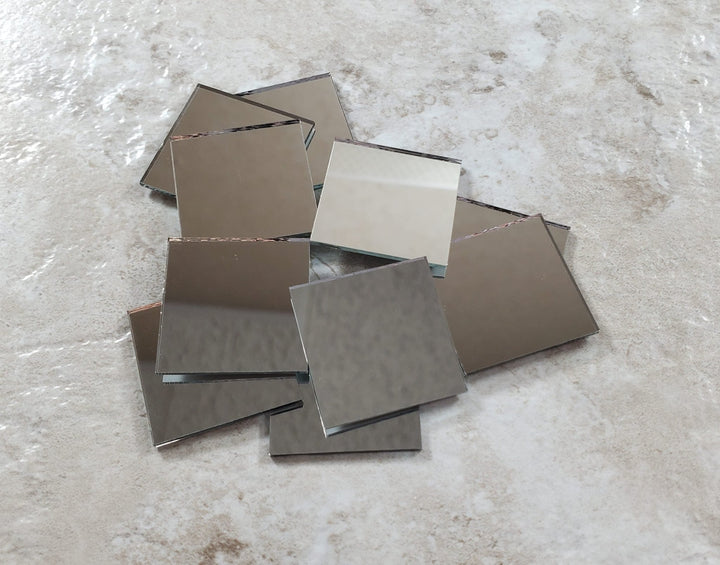 Tiny Square Mirror 12 Pieces 1" x 1" Square Real Glass Crafts Miniatures - MiniatureCrush