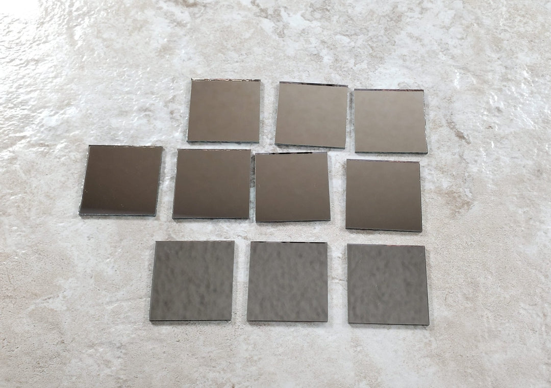 Tiny Square Mirror 12 Pieces 1" x 1" Square Real Glass Crafts Miniatures - MiniatureCrush
