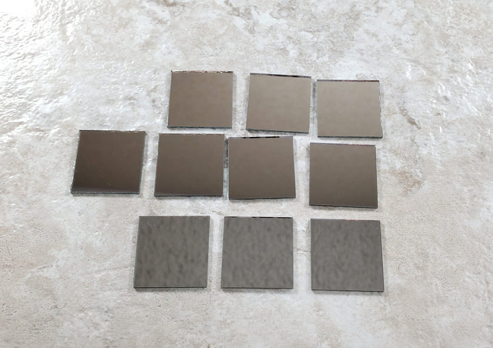 Tiny Square Mirror 12 Pieces 1" x 1" Square Real Glass Crafts Miniatures - MiniatureCrush