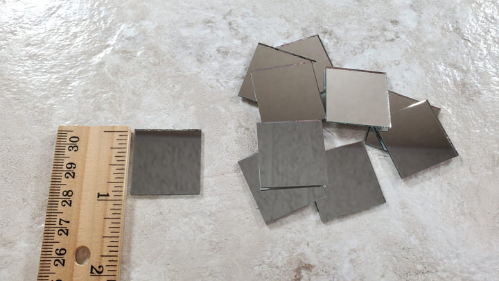 Tiny Square Mirror 12 Pieces 1" x 1" Square Real Glass Crafts Miniatures - MiniatureCrush