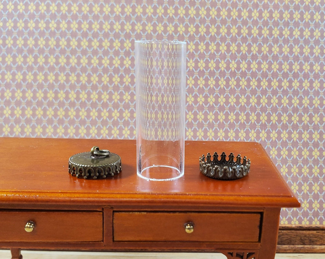 Tiny Tube Jar Glass Cover on Base Display Miniature Curiosities 1 9/16" tall 003 - MiniatureCrush