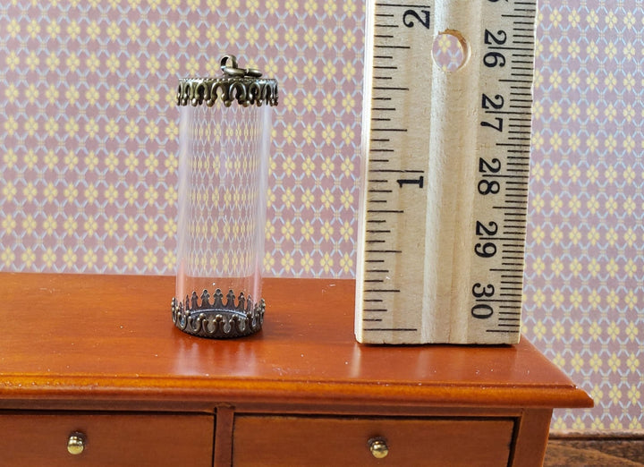Tiny Tube Jar Glass Cover on Base Display Miniature Curiosities 1 9/16" tall 003 - MiniatureCrush