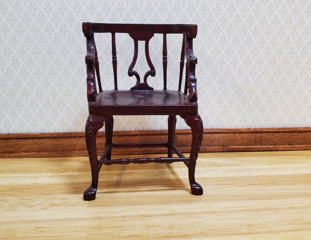 Vintage Bespaq all Wood Chair Mahogany Finish 1:12 Scale Miniature Furniture - MiniatureCrush