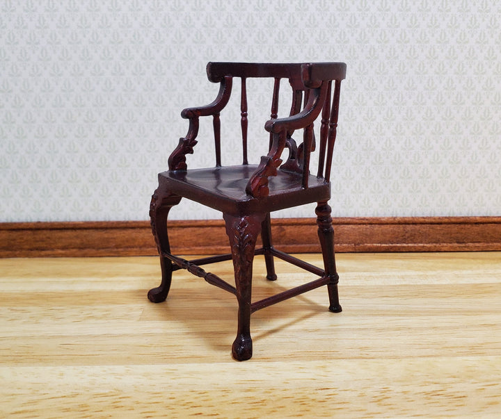 Vintage Bespaq all Wood Chair Mahogany Finish 1:12 Scale Miniature Furniture - MiniatureCrush