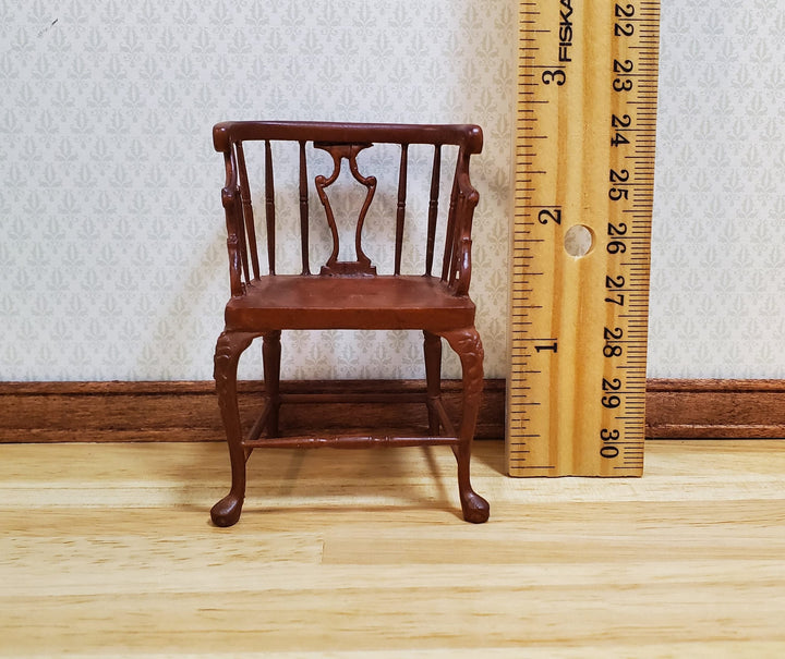 Vintage Bespaq all Wood Chair Walnut Finish 1:12 Scale Miniature Furniture - MiniatureCrush