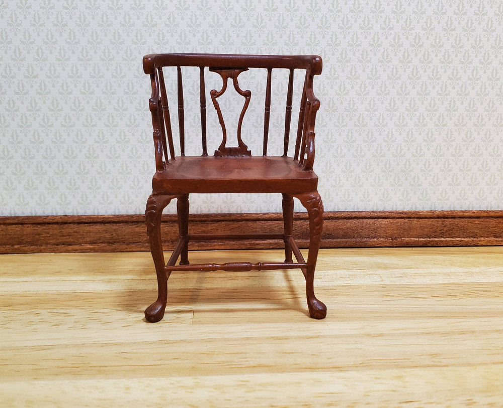 Vintage Bespaq all Wood Chair Walnut Finish 1:12 Scale Miniature Furniture - MiniatureCrush