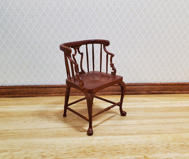 Vintage Bespaq all Wood Chair Walnut Finish 1:12 Scale Miniature Furniture - MiniatureCrush