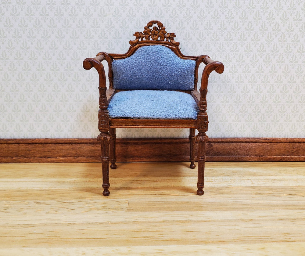 Vintage Bespaq Victorian Parlor Chair Small Profile 1:12 Scale Miniature Furniture - MiniatureCrush
