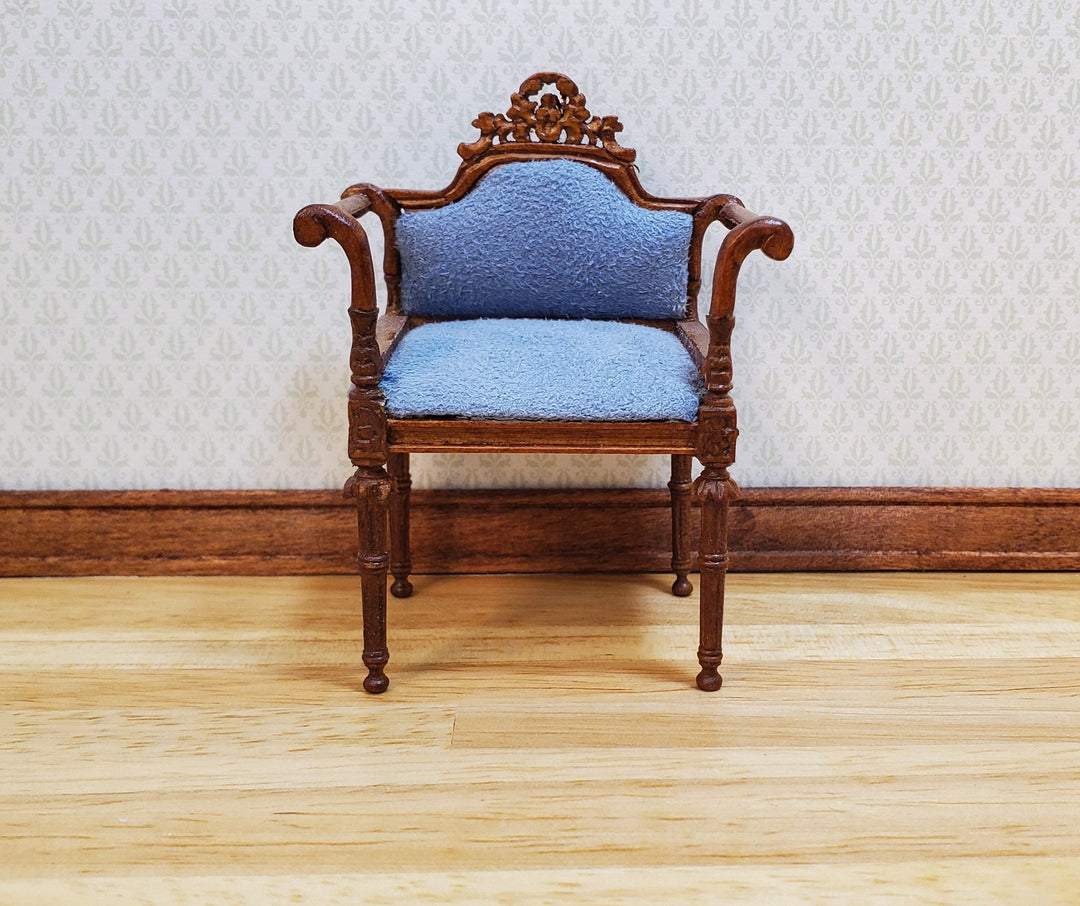 Vintage Bespaq Victorian Parlor Chair Small Profile 1:12 Scale Miniature Furniture - MiniatureCrush