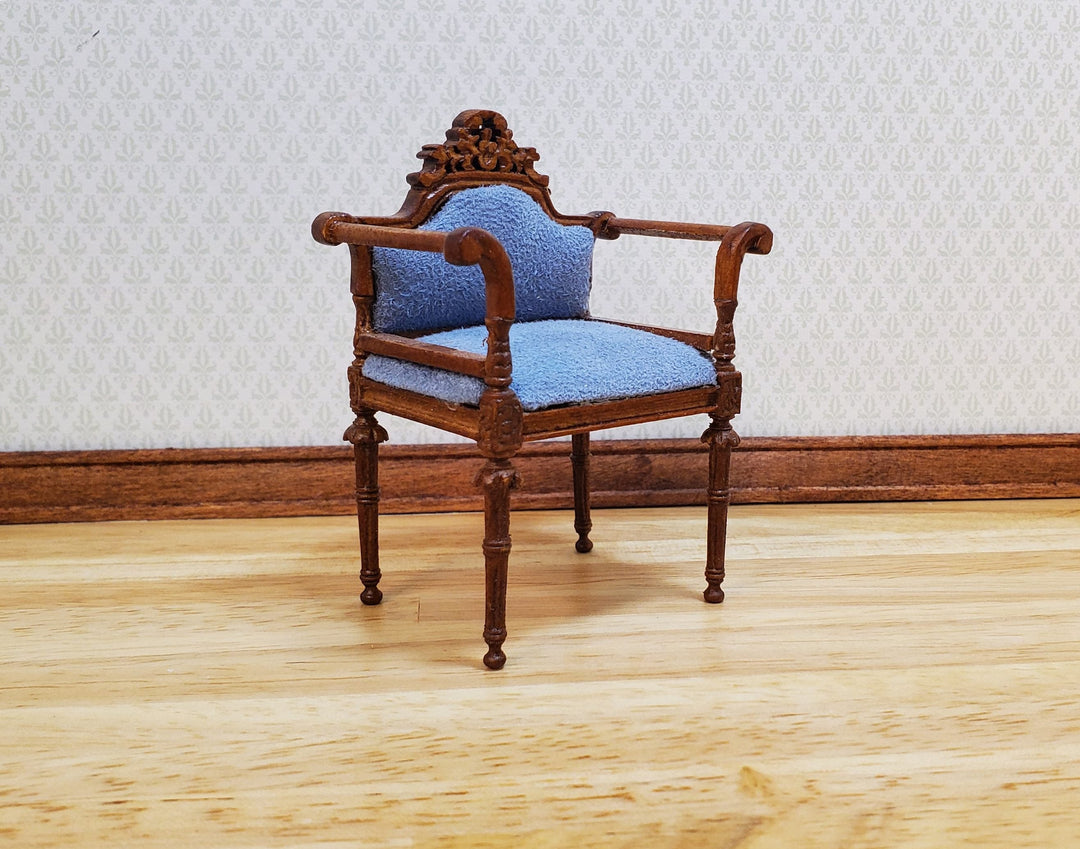 Vintage Bespaq Victorian Parlor Chair Small Profile 1:12 Scale Miniature Furniture - MiniatureCrush