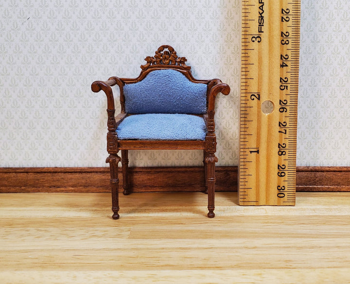 Vintage Bespaq Victorian Parlor Chair Small Profile 1:12 Scale Miniature Furniture - MiniatureCrush