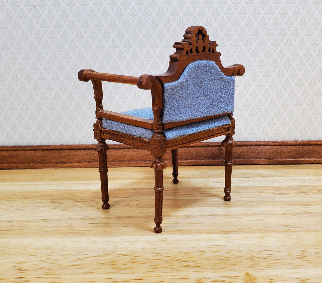 Vintage Bespaq Victorian Parlor Chair Small Profile 1:12 Scale Miniature Furniture - MiniatureCrush