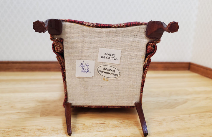 Vintage Bespaq Wing Back Upholstered Chair 1:12 Scale Miniature Furniture - MiniatureCrush