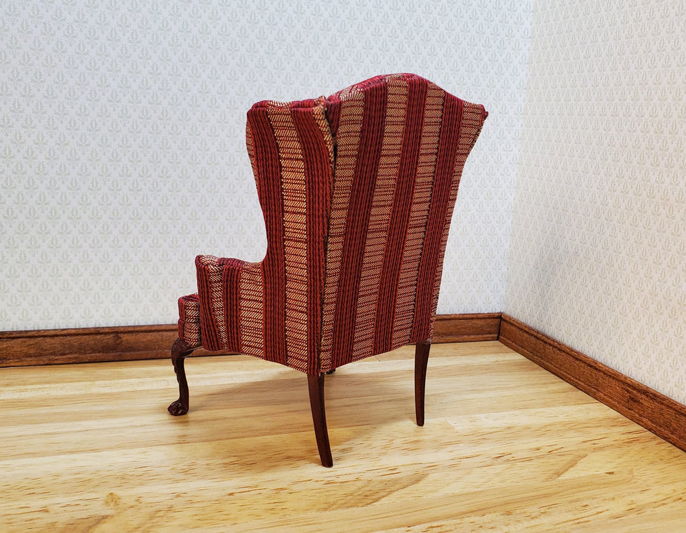Vintage Bespaq Wing Back Upholstered Chair 1:12 Scale Miniature Furniture - MiniatureCrush