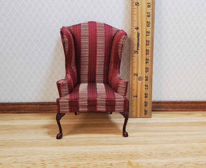 Vintage Bespaq Wing Back Upholstered Chair 1:12 Scale Miniature Furniture - MiniatureCrush