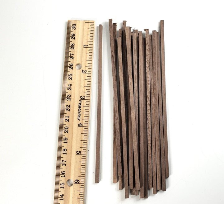 Walnut Square Wood Strips 1/8" x 1/8" x 6" Long 20 Pieces Crafts Model Making - Miniature Crush