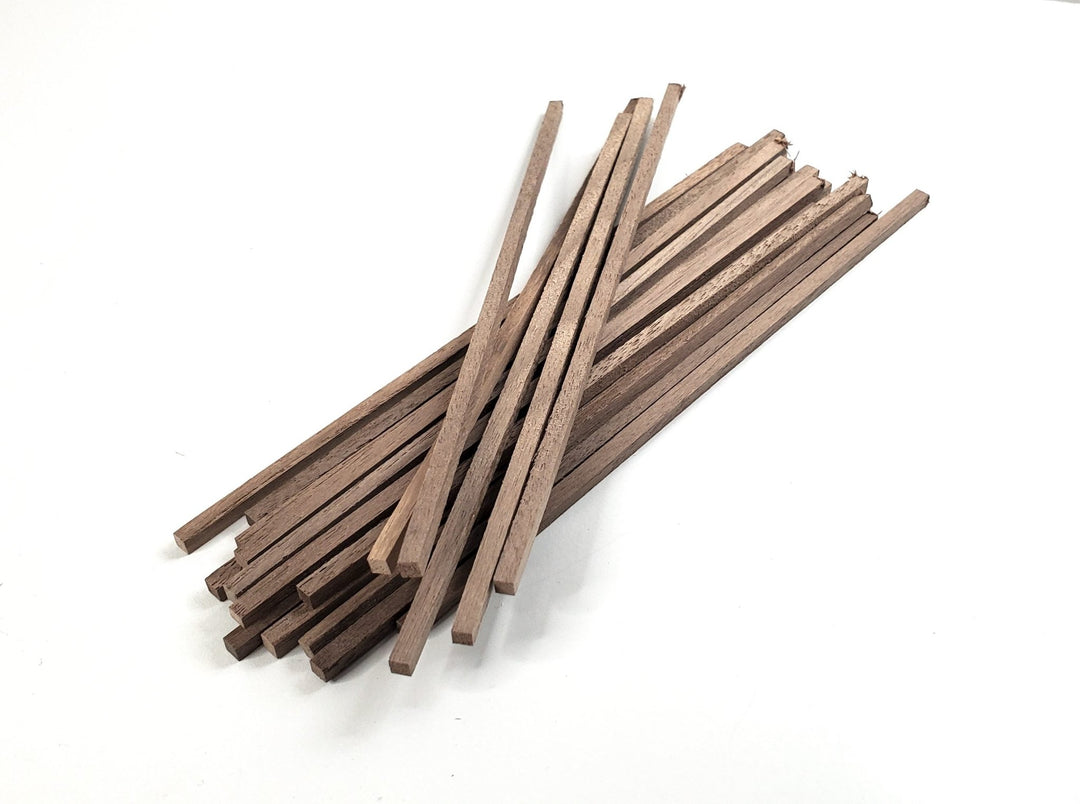 Walnut Square Wood Strips 1/8" x 1/8" x 6" Long 20 Pieces Crafts Model Making - Miniature Crush