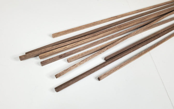 Walnut Wood Square Strips Posts x10 1/8" x 1/8" x 18" Long Crafts Model Building - Miniature Crush