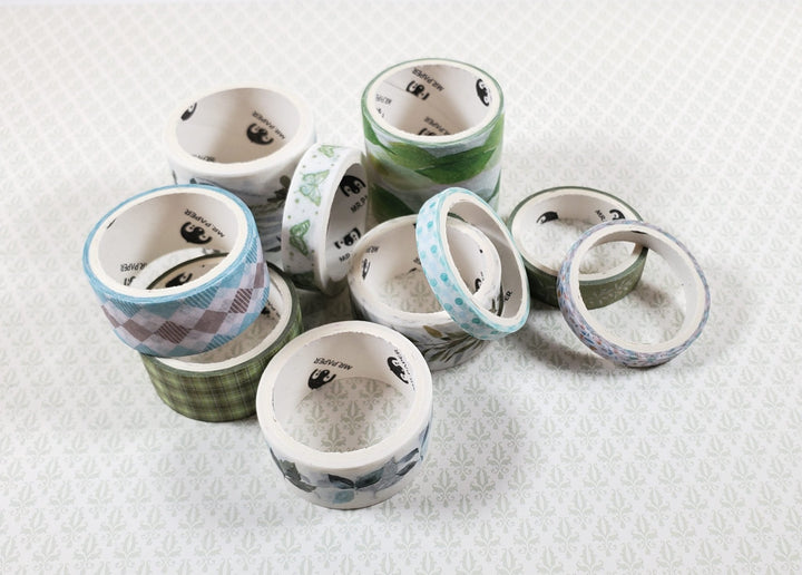 Washi Tape Decorative Greens Nature 10 Rolls 4 Sizes Scrapbooking Stamping - Miniature Crush