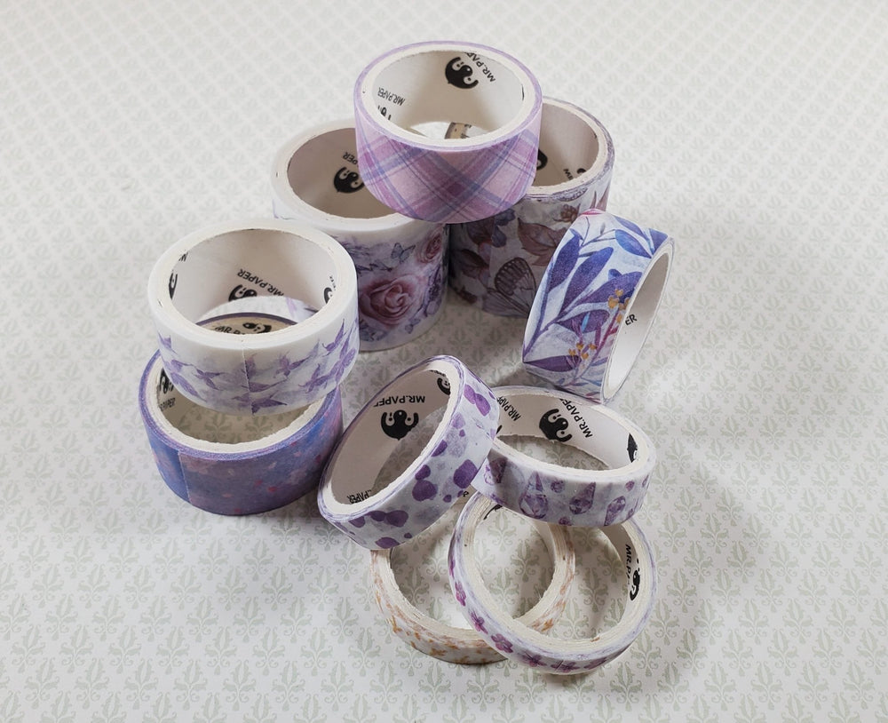 Washi Tape Decorative Purples Nature 10 Rolls 4 Sizes Scrapbooking Stamping - Miniature Crush