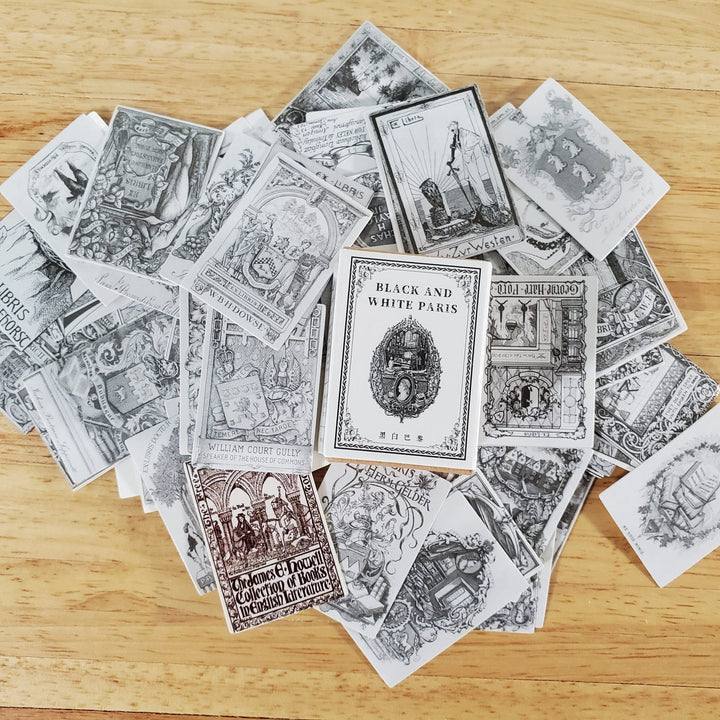 100 Mini 19th Early 20th Century Book Plates Vintage Pictures Scrapbooking Stamping - Miniature Crush