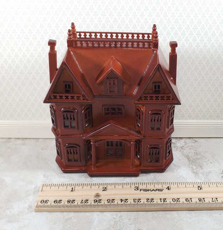 1:144 Scale Dollhouse for Your Dollhouse Walnut Finish Back Opening - Miniature Crush