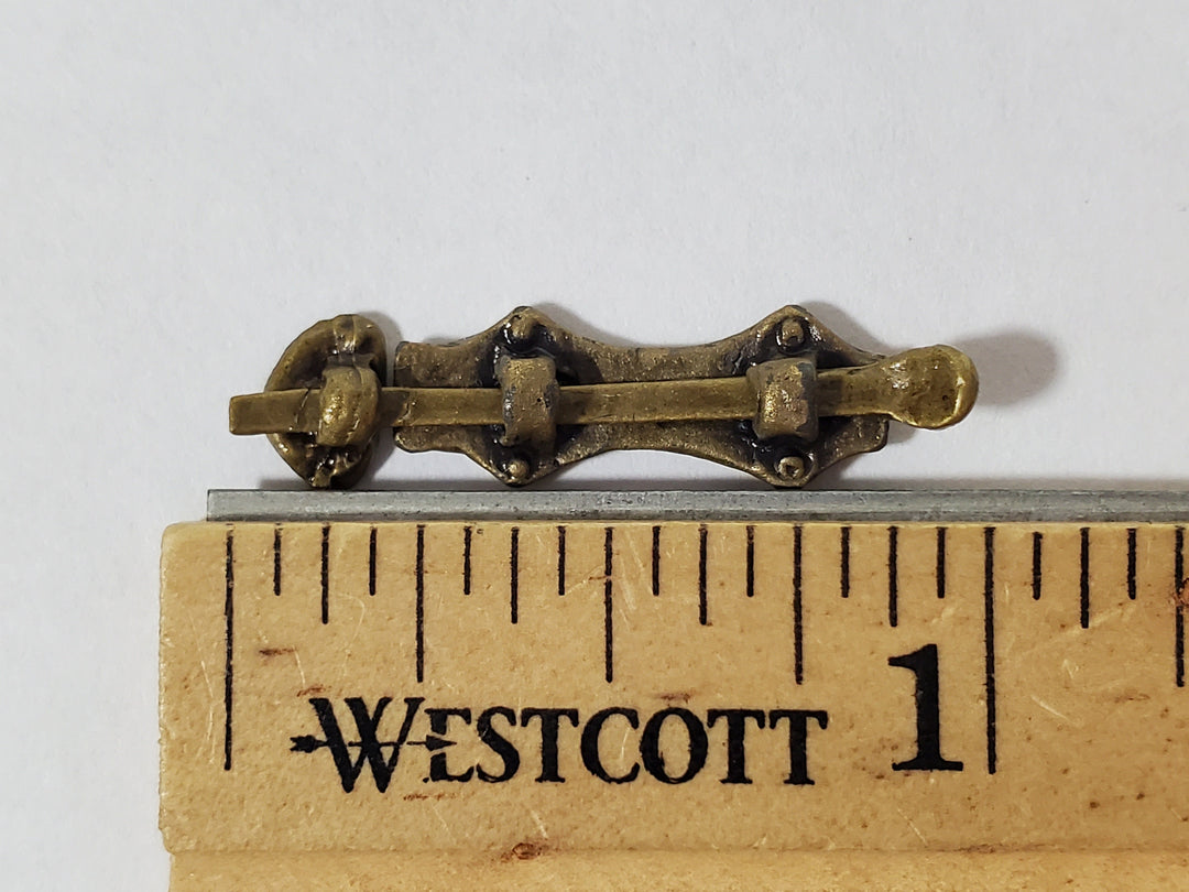 Dollhouse Sliding Bolt Lock Working Metal Antique Bronze 1:12 Scale Miniature