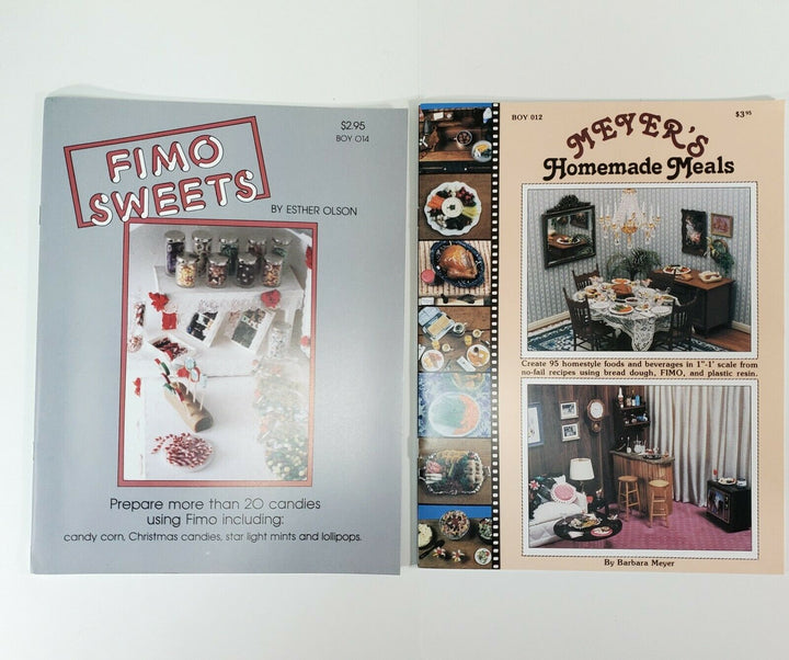 2 Booklets Miniature Food Using Fimo Bread Dough & Resin Meyer's Homemade Meals - Miniature Crush