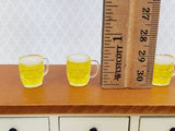 4 Dollhouse Mugs of Beer Ale with Foamy Head Use in 1:12 or 1/6 Scale Miniatures - Miniature Crush