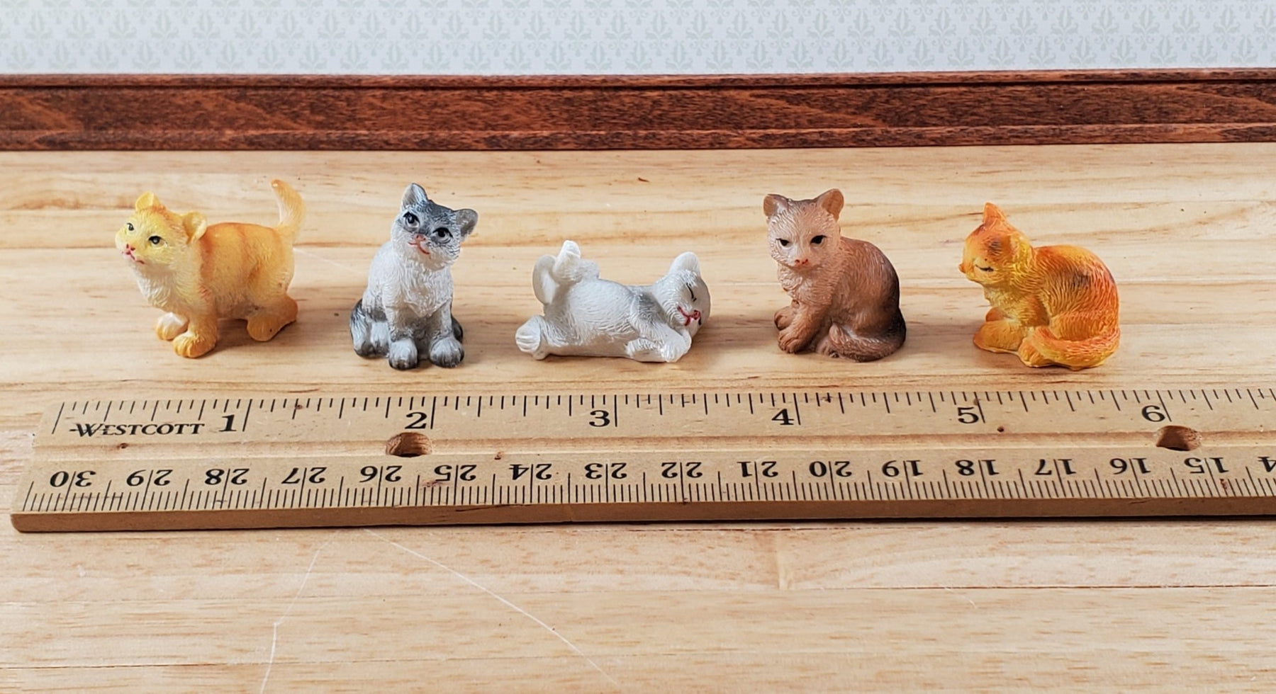 5 Dollhouse Cats Ginger Orange Tabby Tabbies Kittens 1:12 Scale Animals  Cats - Miniature Crush