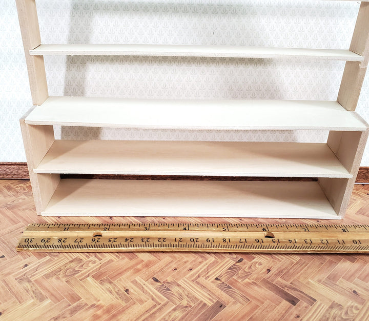 Dollhouse Shop Store Shelves Shelving Unpainted Wood Large 1:12 Scale Miniatures