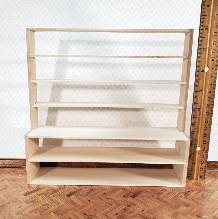 Dollhouse Shop Store Shelves Shelving Unpainted Wood Large 1:12 Scale Miniatures