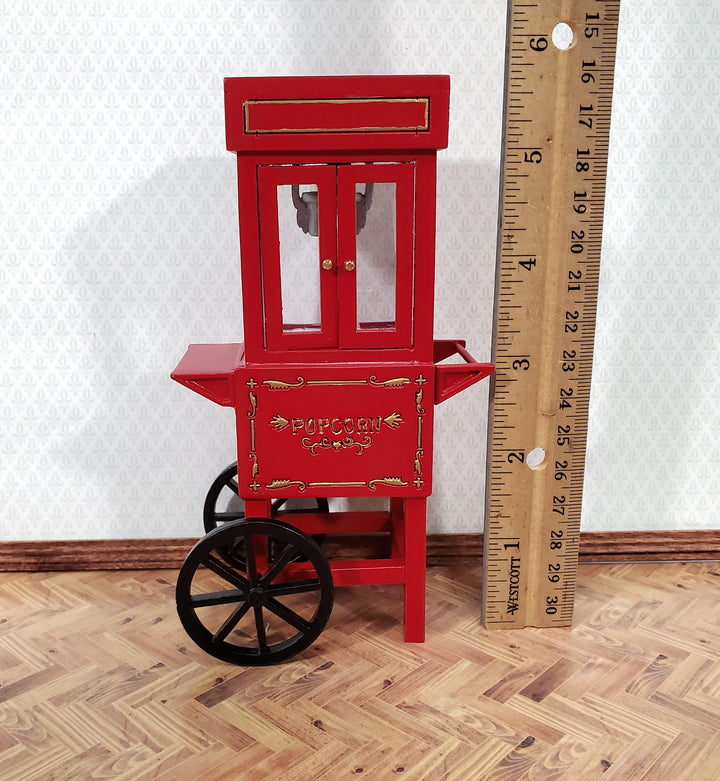 Miniature Popcorn Popper for Dollhouse Concession Stand 1:12 Scale Moving Wheels