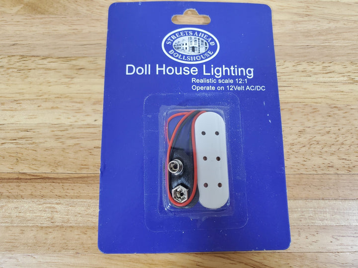 9 Volt Battery Adapter with 3 Plugs Dollhouse Miniatures Wiring Lights - Miniature Crush