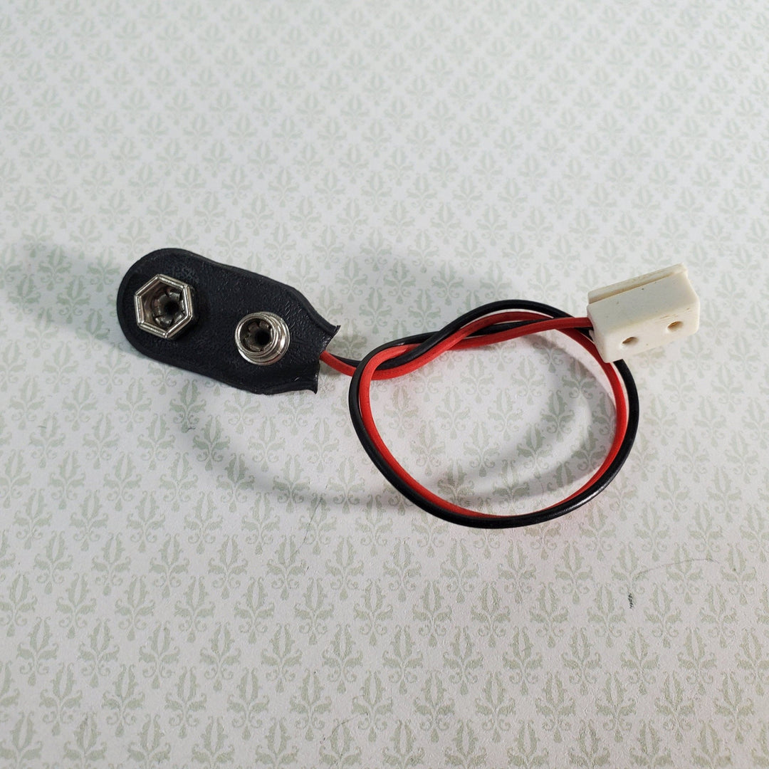 9 Volt Battery Adapter with Plug Dollhouse Miniatures Wiring Lights - Miniature Crush