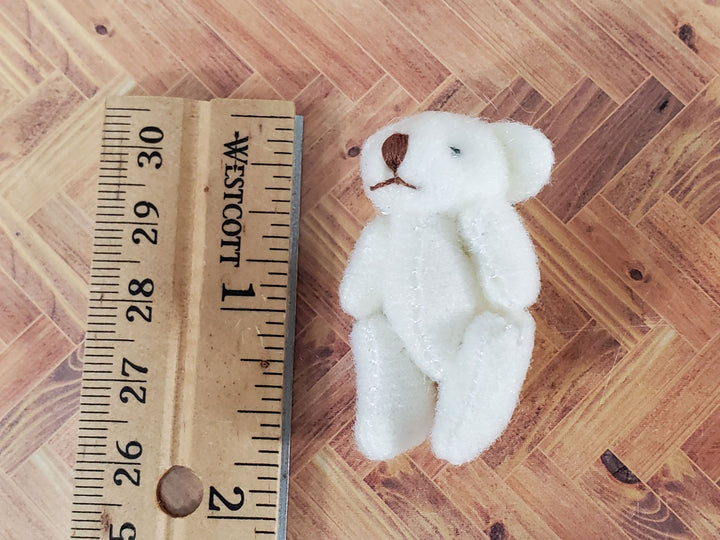 Dollhouse White Teddy Bear Stuffed Animal Toy 1:12 Scale Miniature Nursery