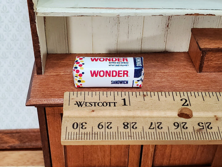 Dollhouse Wonder Bread Loaf 1:12 Scale Miniature Food 1 1/4" Long Groceries Kitchen