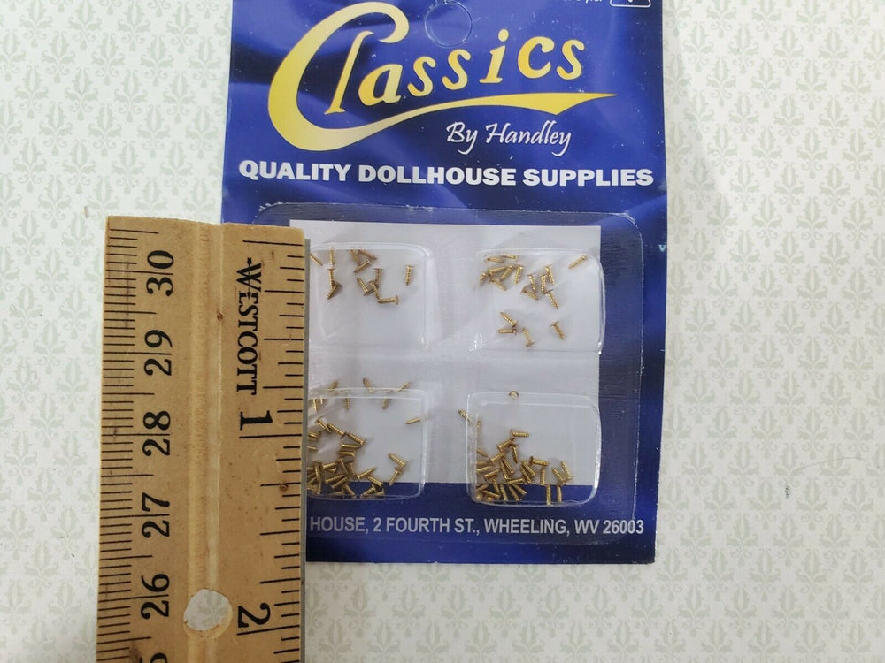 Brass Nails Brads Small Tiny Thin 1/8" Pack of 100 Dollhouse Miniatures Hardware - Miniature Crush