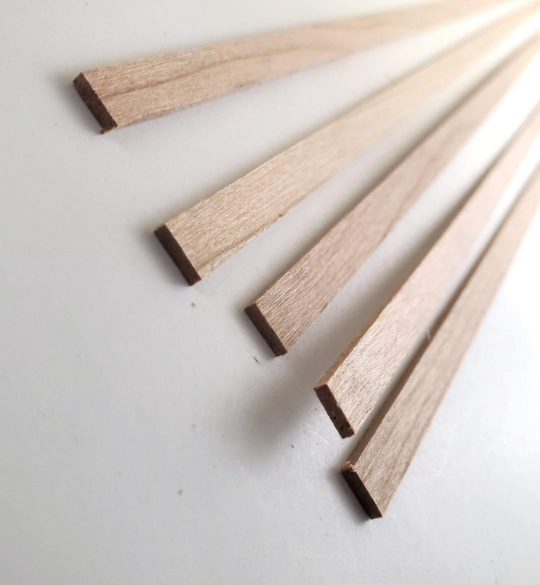 Cherry Wood Strips 5 Pieces 1/8 X 1/4 X 18 Long Crafts Models Miniatures 